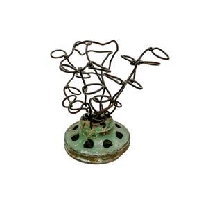Antique Wires Metal Flower Frog Industrial Flower Holder Talavera